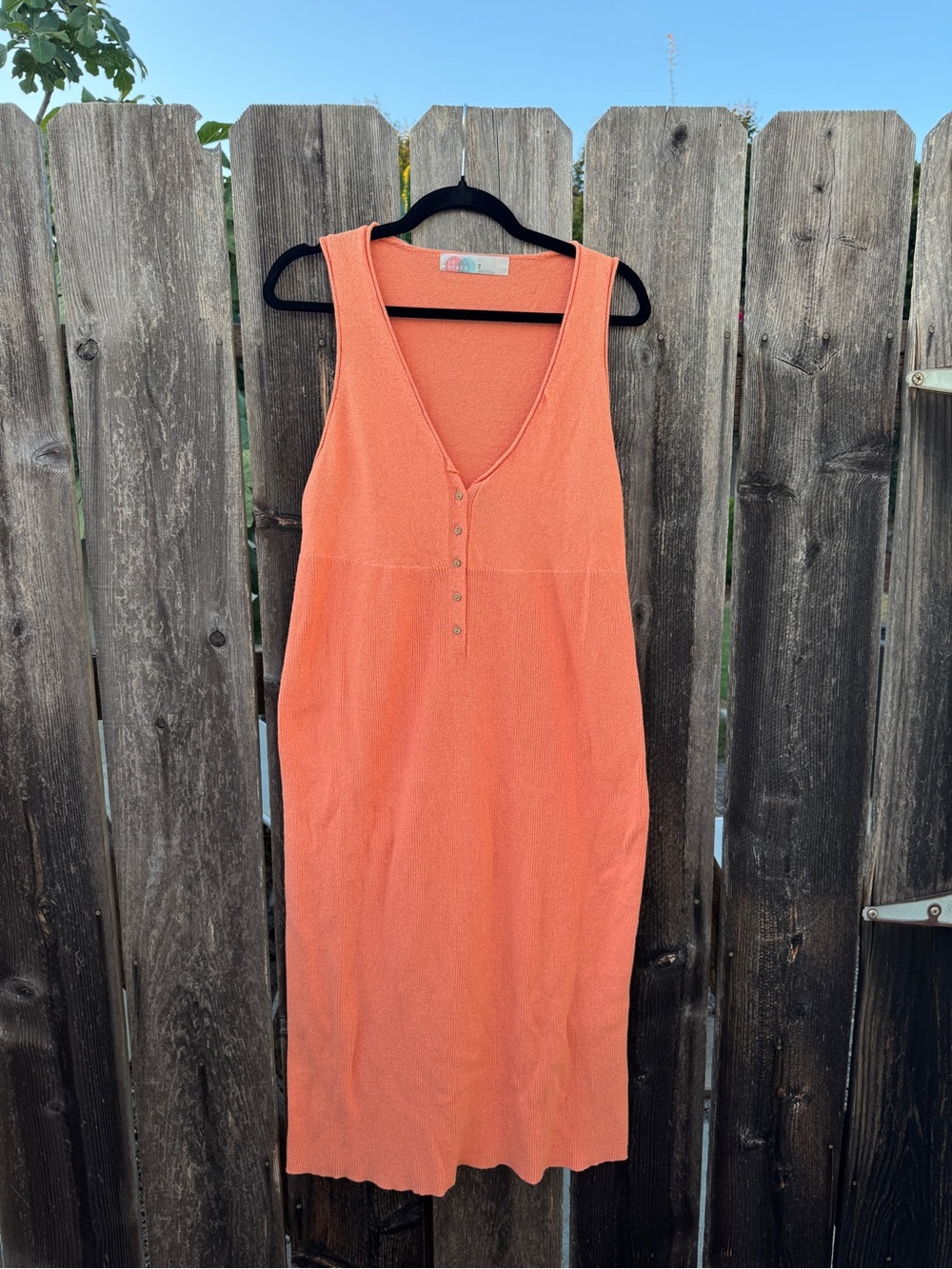 Free People Beach Coral Orange Midi Tank Dress